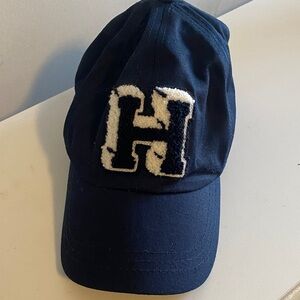 Navy Baseball Cap with Textured 'H' Patch